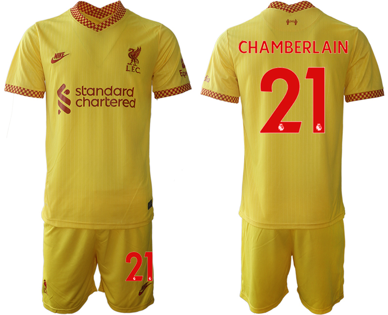 Men 2021-2022 Club Liverpool Second away yellow #21 Soccer Jersey